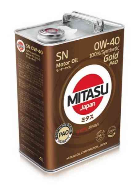 Купить запчасть MITASU - MJ1044 Масло моторное MITASU GOLD SN 0w40 4л синтетическое для бензиновых двигателей MJ104 (1/6) Япония