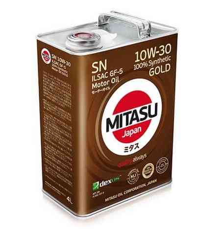 Купить запчасть MITASU - MJ1054 Масло моторное MITASU GOLD SN GF-5 10w30 4л синтетика для бензиновых двигателей MJ105 (1/6) Япония