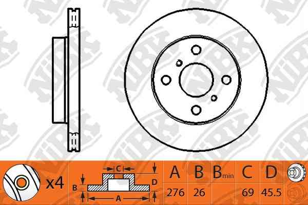 Купить запчасть NIBK - RN1237V RN1237V Диск тормозной