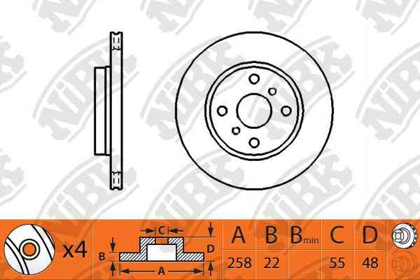 Купить запчасть NIBK - RN1245V RN1245V Диск тормозной