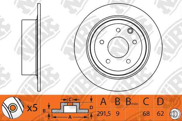 Купить запчасть NIBK - RN1302 RN1302 Диск тормозной