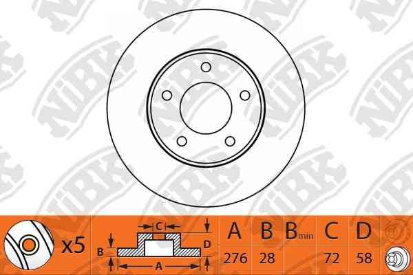 Купить запчасть NIBK - RN1314V RN1314V Диск тормозной