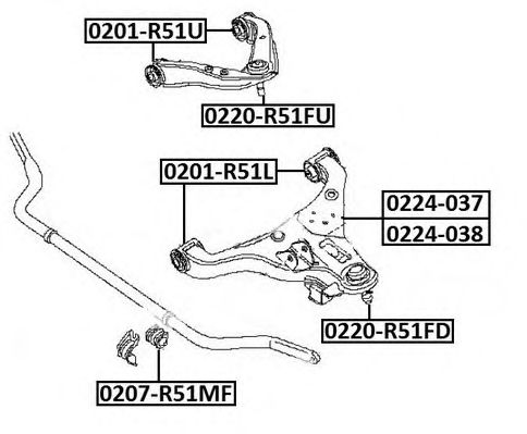 Купить запчасть ASVA - 0220R51FD Опора шаровая нижняя 43mm