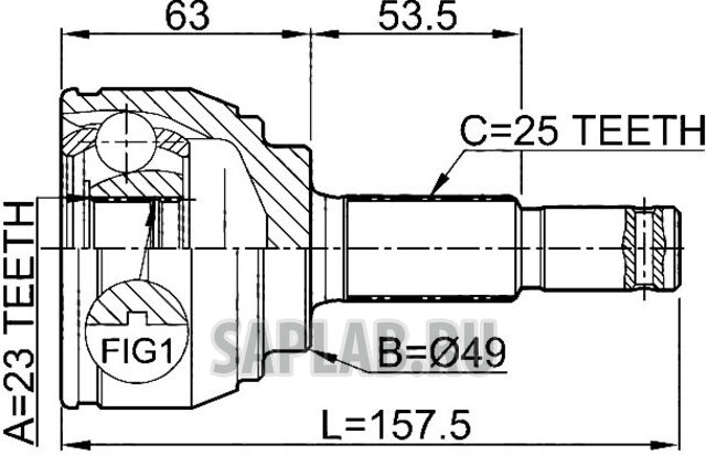 Купить запчасть JIKIU - JC22075 ШРУС ПРИВОДА