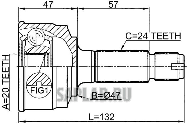 Купить запчасть JIKIU - JC26003 ШРУС ПРИВОДА