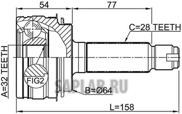 Купить JIKIU JC28062 ШРУС ПРИВОДА