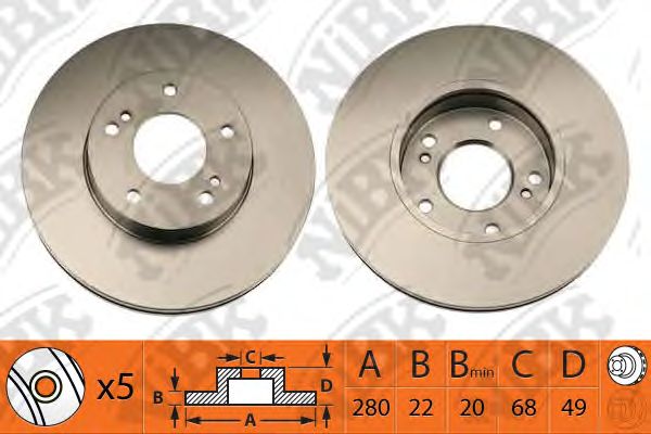 Купить запчасть NIBK - RN1036 Диск тормозной NiBK RN1036