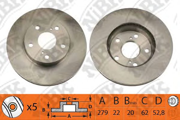 Купить запчасть NIBK - RN1070 Диск тормозной NiBK RN1070