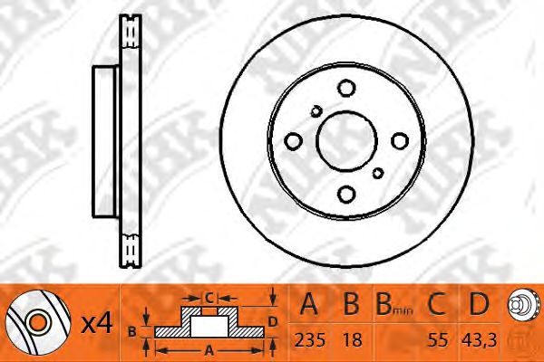 Купить запчасть NIBK - RN1127 Диск тормозной NiBK RN1127
