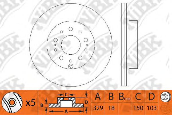 Купить запчасть NIBK - RN1215 Диск тормозной NiBK RN1215