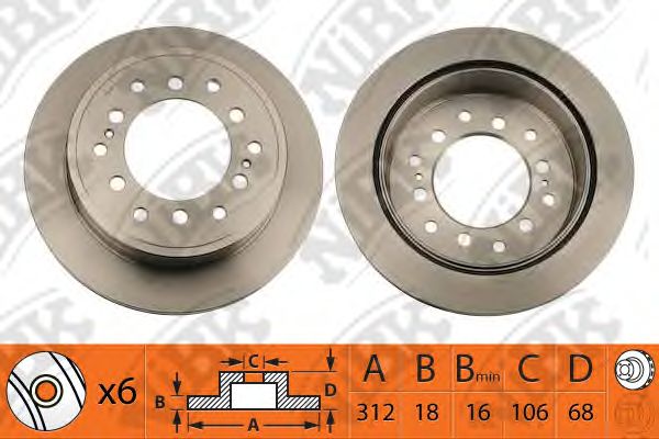Купить запчасть NIBK - RN1216 Диск тормозной NiBK RN1216