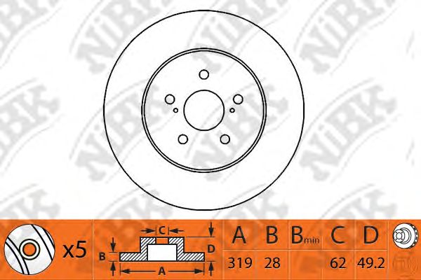 Купить запчасть NIBK - RN1219 Диск тормозной NiBK RN1219