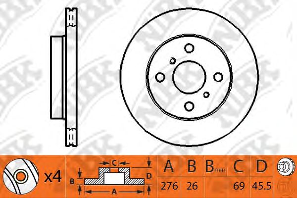Купить запчасть NIBK - RN1237 Диск тормозной NiBK RN1237
