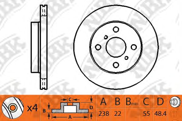 Купить запчасть NIBK - RN1250 Диск тормозной NiBK RN1250