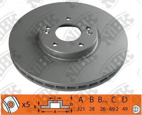 Купить запчасть NIBK - RN1349 Диск тормозной NiBK RN1349