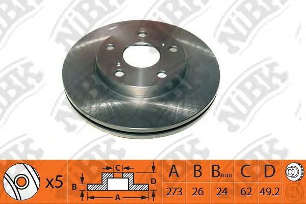Купить запчасть NIBK - RN1351 Диск тормозной NiBK RN1351