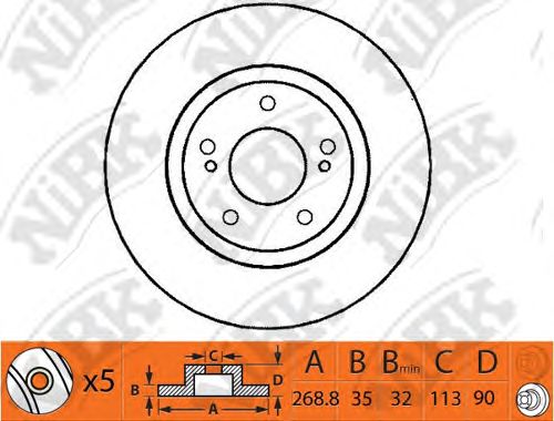 Купить запчасть NIBK - RN1359 Диск тормозной NiBK RN1359