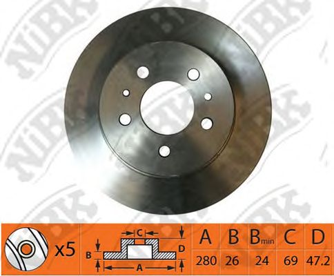 Купить запчасть NIBK - RN1412 Диск тормозной NiBK RN1412