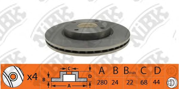 Купить запчасть NIBK - RN1424 Диск тормозной NiBK RN1424