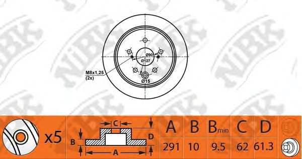 Купить запчасть NIBK - RN1438 Диск тормозной NiBK RN1438