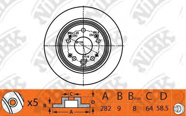 Купить запчасть NIBK - RN1460 Диск тормозной NiBK RN1460