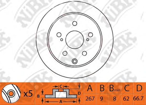 Купить запчасть NIBK - RN1489 Диск тормозной NiBK RN1489