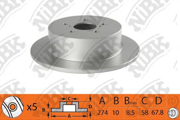 Купить запчасть NIBK - RN1509 Диск тормозной NiBK RN1509