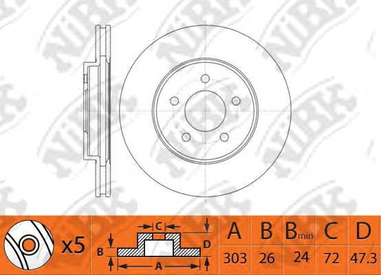 Купить запчасть NIBK - RN1520 Диск тормозной NiBK RN1520