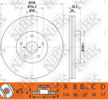 Купить запчасть NIBK - RN1527 Диск тормозной NiBK RN1527