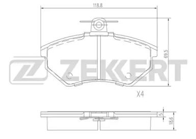 Купить запчасть ZEKKERT - BS1098 Колодки торм. диск. передн. BS-1098