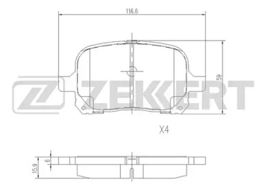 Купить запчасть ZEKKERT - BS1116 Колодки торм. диск. передн. BS-1116
