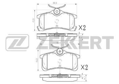 Купить запчасть ZEKKERT - BS1147 Колодки торм. диск. задн. BS-1147