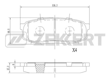 Купить запчасть ZEKKERT - BS1230 Колодки торм. диск. задн. BS-1230
