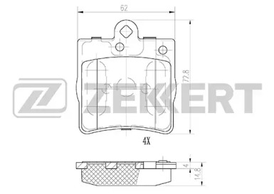 Купить запчасть ZEKKERT - BS1350 Колодки торм. диск. задн. BS-1350