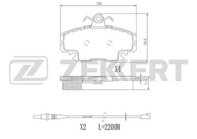 Купить запчасть ZEKKERT - BS1482 Колодки торм. диск. передн. с датчиком BS-1482