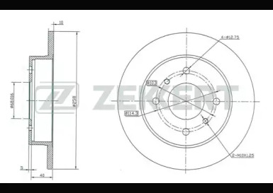 Купить запчасть ZEKKERT - BS5176 Диск торм. зад. BS-5176