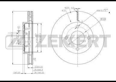 Купить запчасть ZEKKERT - BS5629 Диск торм. перед. BS-5629