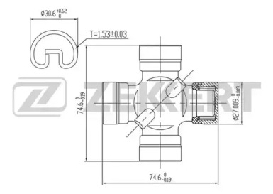 Купить запчасть ZEKKERT - KG1004 Крестовина карданного вала 27,01x74,60 KG-1004