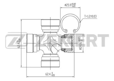 Купить запчасть ZEKKERT - KG1005 Крестовина карданного вала KG-1005 24,06x62,40