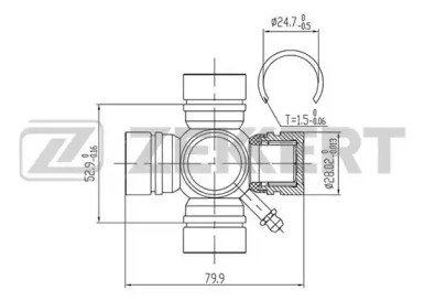 Купить запчасть ZEKKERT - KG1011 Крестовина карданного вала 28,02x79,90 KG-1011