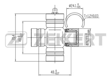Купить запчасть ZEKKERT - KG1044 Крестовина карданного вала KG-1044 26,53x70,40