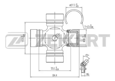 Купить запчасть ZEKKERT - KG1047 Крестовина карданного вала 30,00x84,40 KG-1047