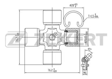 Купить запчасть ZEKKERT - KG1063 Крестовина карданного вала KG-1063 25,03x76,20