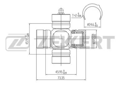 Купить запчасть ZEKKERT - KG1065 Крестовина карданного вала 27,00x73,35 KG-1065
