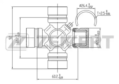 Купить запчасть ZEKKERT - KG1108 Крестовина карданного вала KG-1108 28,60x92,00