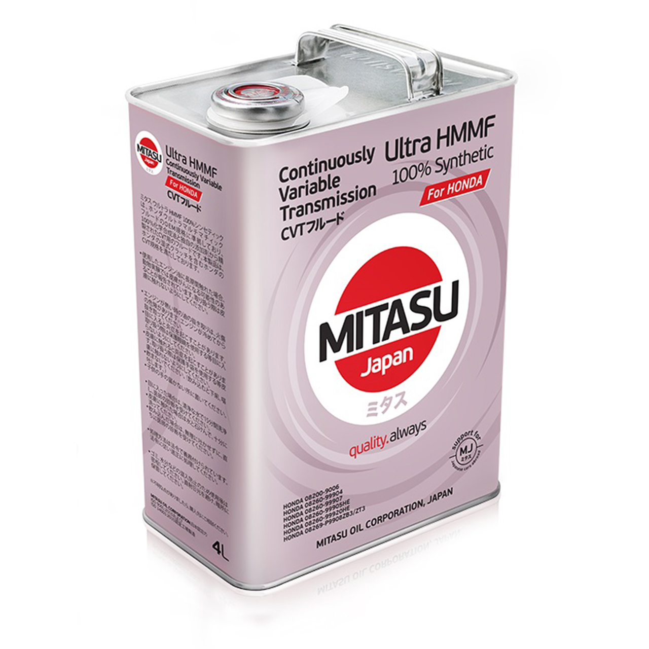 Купить запчасть MITASU - MJ3174 Жидкость для АКПП MITASU MULTI MATIC FLUID (for HONDA Ultra HMMF) 4л синтетика MJ317 (1/6) Япония