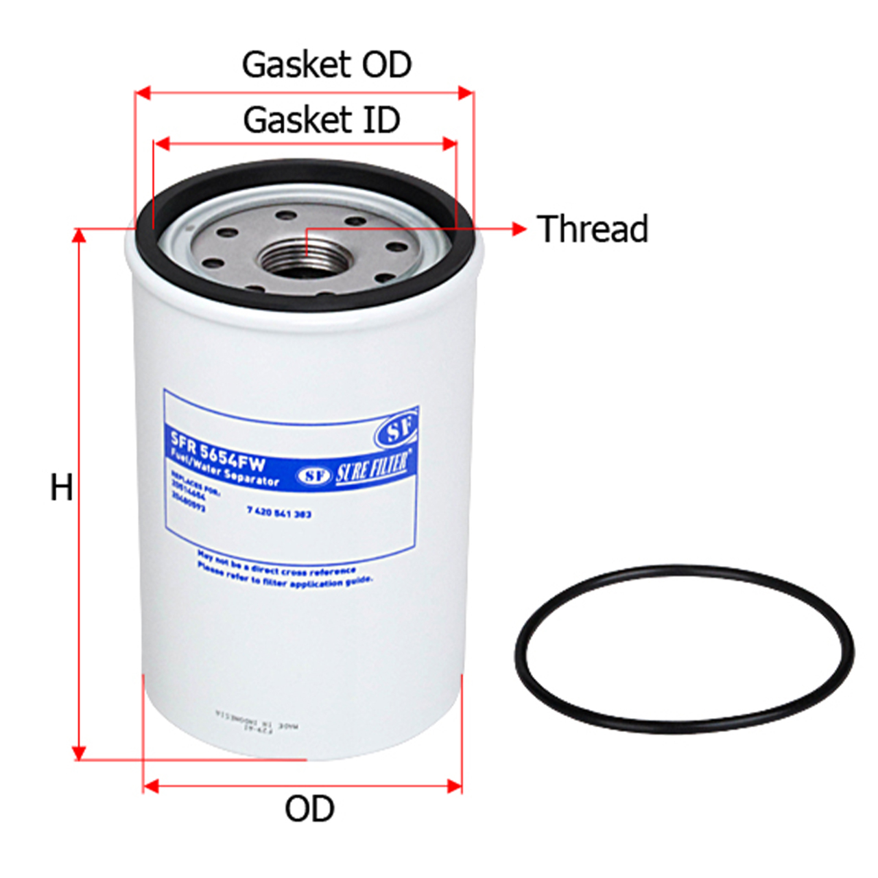 Купить запчасть SURE FILTER - SFR5654FW SFR5654FW Фильтр топливный (без колбы)