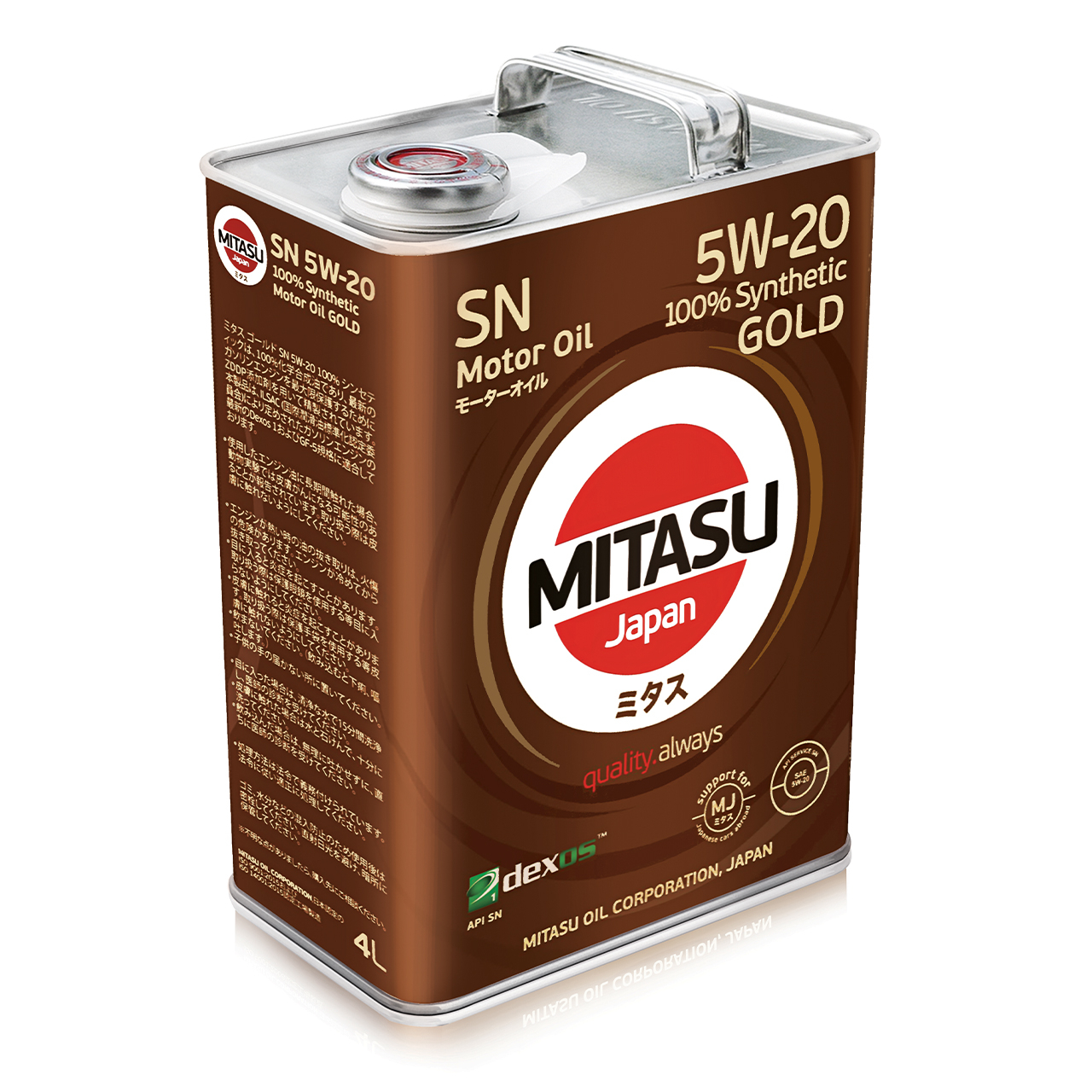 Купить запчасть MITASU - MJ1004 Масло моторное MITASU GOLD SN 5w20 4л синтетическое для бензиновых двигателей MJ100 (1/6) Япония