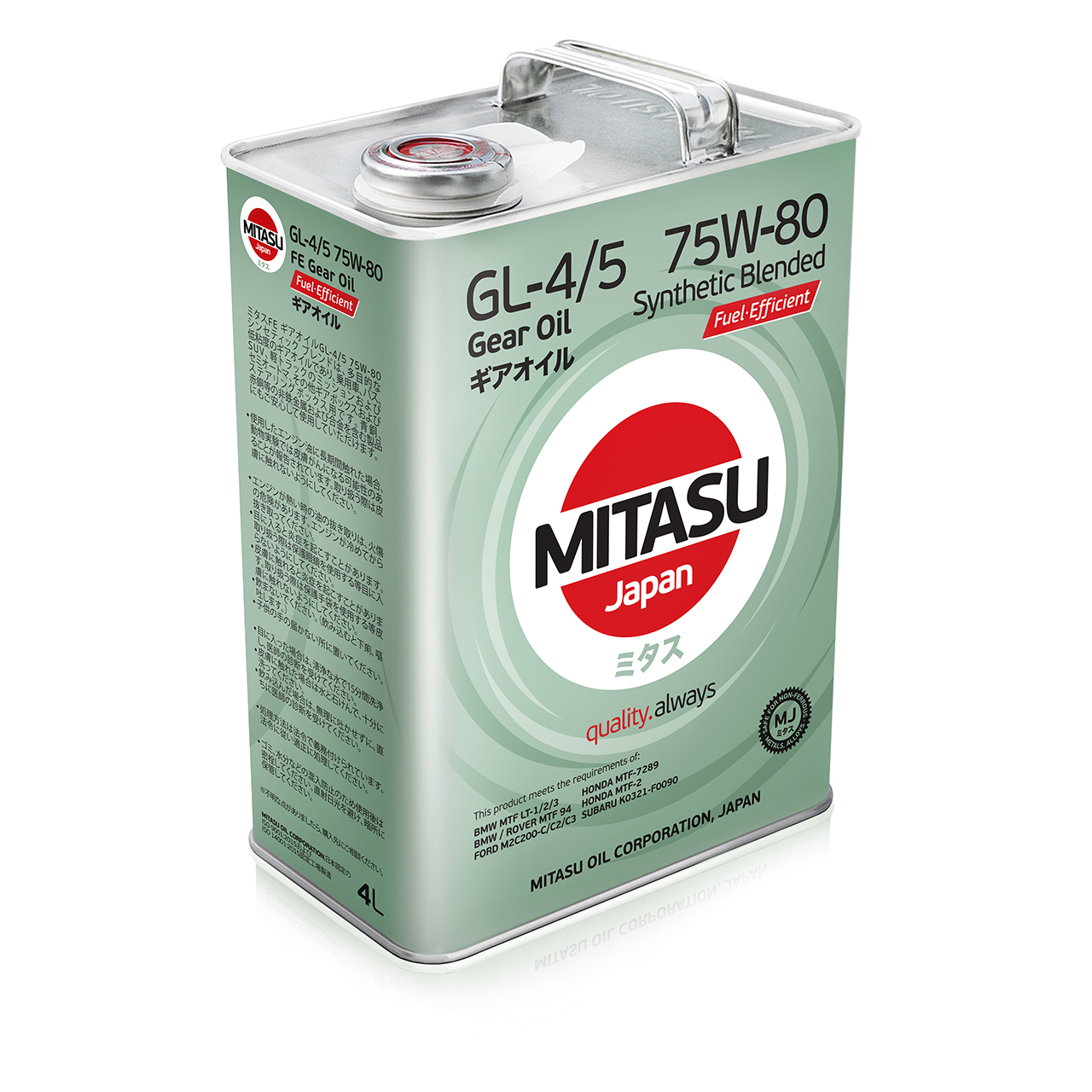 Купить запчасть MITASU - MJ4414 Масло трансмиссионное MITASU FE GL-4/5 75W80 4л п/синтетика MJ441 (1/6) Япония
