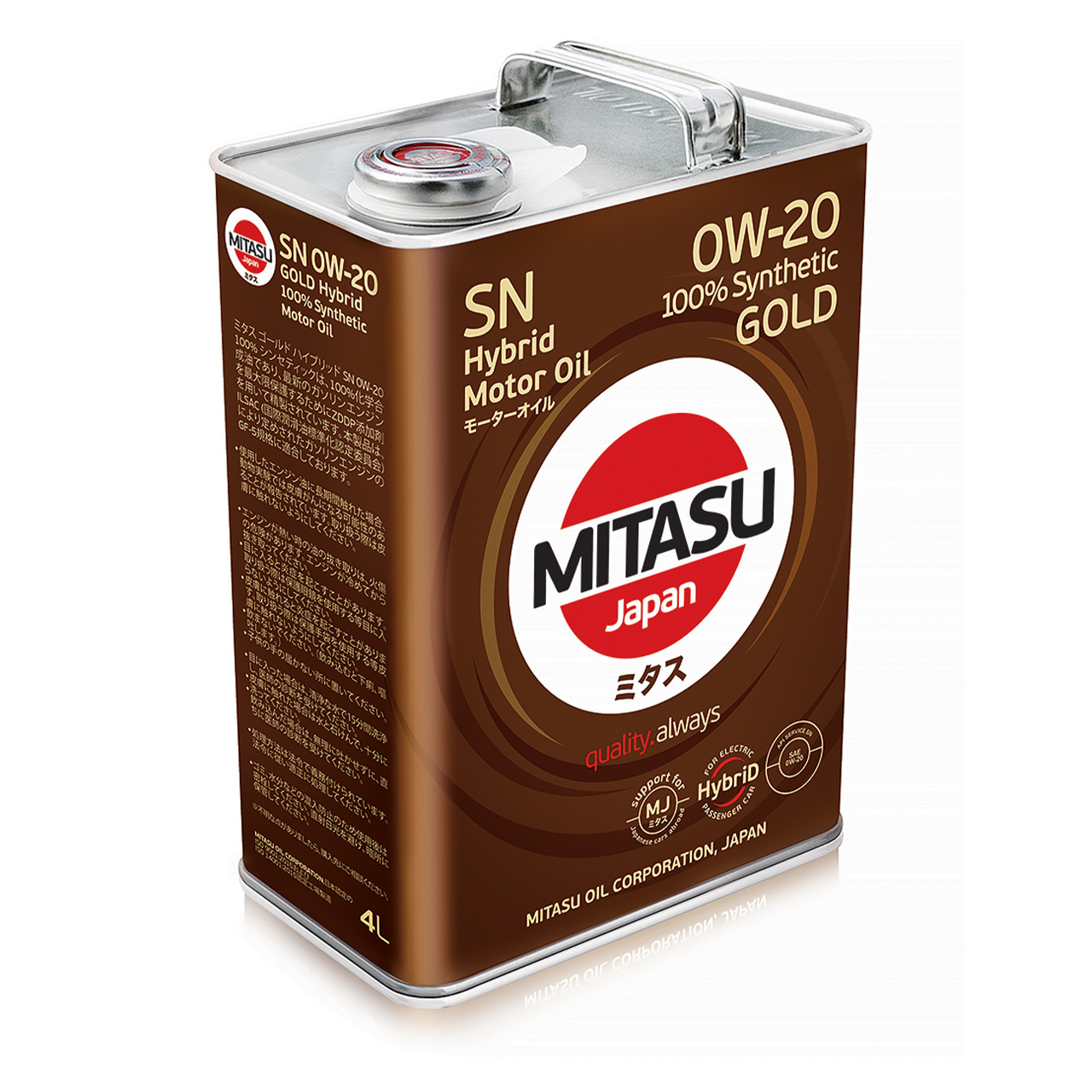 Купить запчасть MITASU - MJ1024 Масло моторное MITASU GOLD SN 0w20 4л синтетическое для бензиновых двигателей MJ102 (1/6) Япония